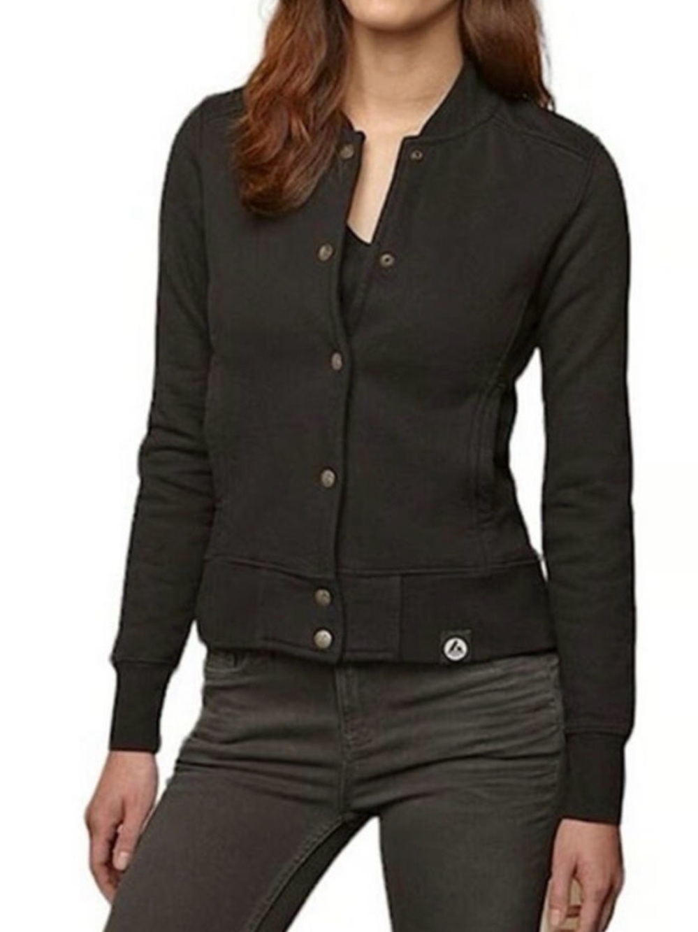 American Giant Black Snap-Front Women's Bomber Jacket